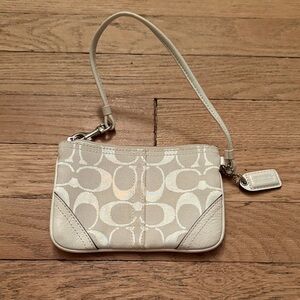 Coach Signature Beige Wristlet
